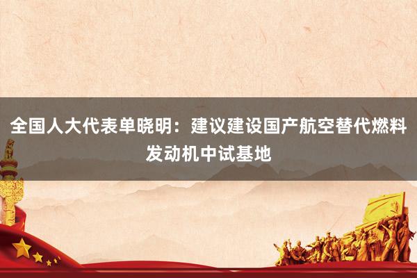 全国人大代表单晓明：建议建设国产航空替代燃料发动机中试基地