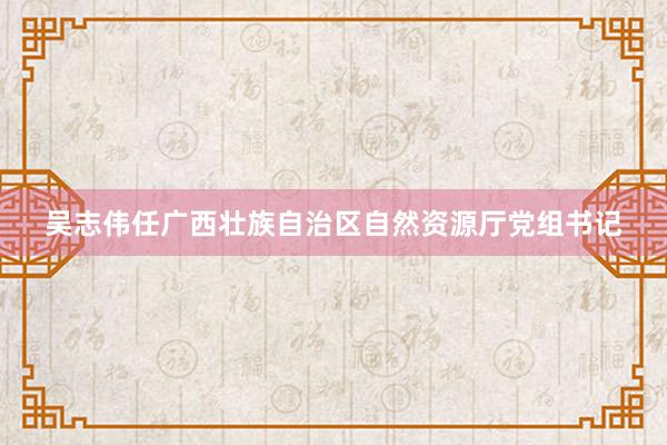 吴志伟任广西壮族自治区自然资源厅党组书记