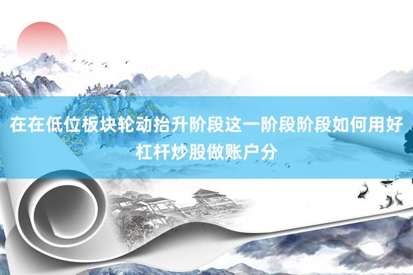 在在低位板块轮动抬升阶段这一阶段阶段如何用好杠杆炒股做账户分