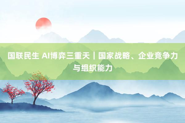 国联民生 AI博弈三重天｜国家战略、企业竞争力与组织能力