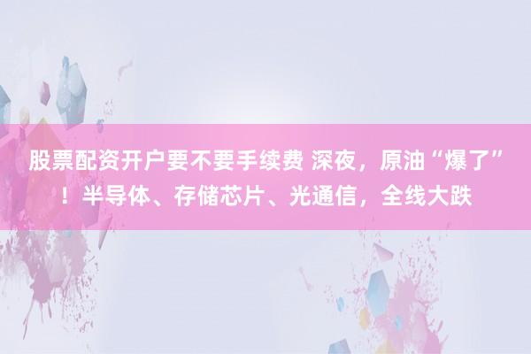 股票配资开户要不要手续费 深夜，原油“爆了”！半导体、存储芯片、光通信，全线大跌